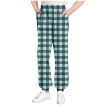 Kinder joggingbroek met ruitjespatroon, elastische tailleband en zakken, marineblauw, 3-15 jaar – Herfst/winter, thuis/casual kleding