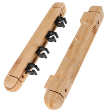 2Sets Solid Wood Billiard Cue Rack Khaki Wall Mount Stylish Pool Stand