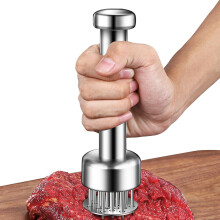 Kødmørner i rustfrit stål, 21 stk. kompatibel med skarpe nåle til bøf, oksekød, kylling, svinekød, BBQ, marinering