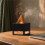 2-in-1 Himalayans Salt Lamp & Essential Oil Diffuser Aromatherapy Diffuser Automatic Fragrance Flame Humidifier White 4