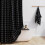 Cortina de chuveiro extra longa em linho estilo boho, 72x96 polegadas, com ganchos e borlas – compatível com varões padrão. 1