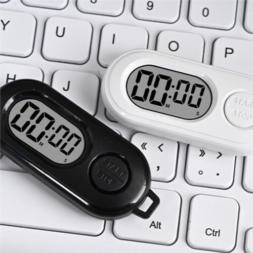 2pcs Keychain Stop Watch with LCD Screen Digital Countdown Timer  Portable Electronic Pocket Watch 1