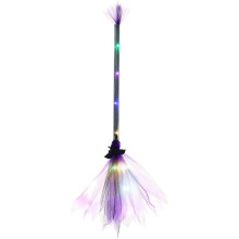 Halloween LED Witch Broom LED Light- Witch Broom Adjustable Lighted Witches Broom for Party Cosplay LED Lights Decor