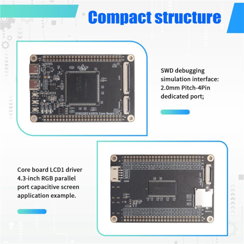 STM32H7 Development Board Small System Board STM32H743IIT6 Core Board Onboard SDRAM Open Source LVGL 2