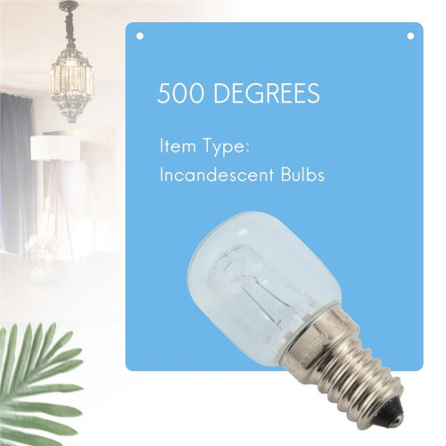 2 Pcs E14 High Temperature Bulb 500 Degrees 25W Halogen Bubble Oven Bulb 250V Quartz Bulb 2