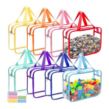 8 Packs Toy Storage Bags with Zipper, Clear PVC Waterproof Toy Organizers Bags for Puzzles Pieces, Building Blocks