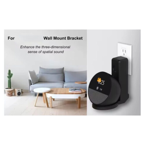 For Echo Spot (2024 Release) Wall Holder with Cable Storage ABS Material Case Wall Mount Bracket for Echo Spot Stand