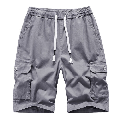 Ανδρικό Σορτς Casual Pure Color Outdoor με Τσέπες και Παντελόνι για Παραλία, Σορτς Cargo,