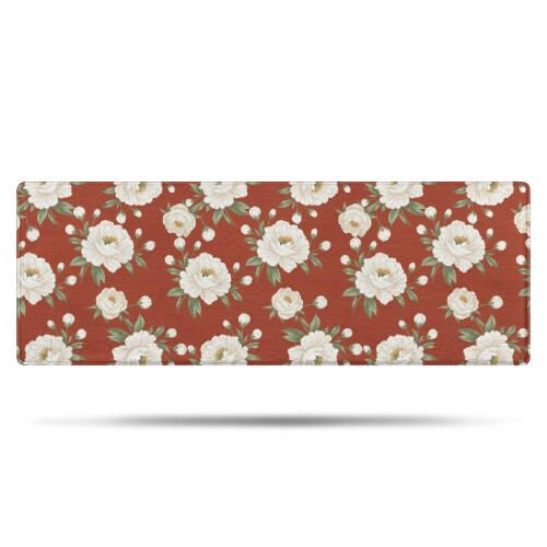 Χαλί μπάνιου Pioneer Flower Floral, αντιολισθητικό χαλάκι μικροϊνών με λαστιχένια