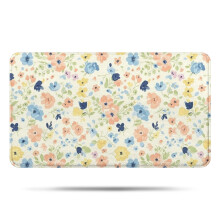 Pioneer Flower badkamermat met bloemenmotief, antislip microvezelmat met rubberen achterkant, zachte vloermat van 43 x 76 cm voor bad en douche.
