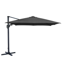 Charles Bentley 3.5m 8 Strut Premium Quality Cantilever Outdoor Versatile Umbrella Parasol Water Resistant Canopy Grey