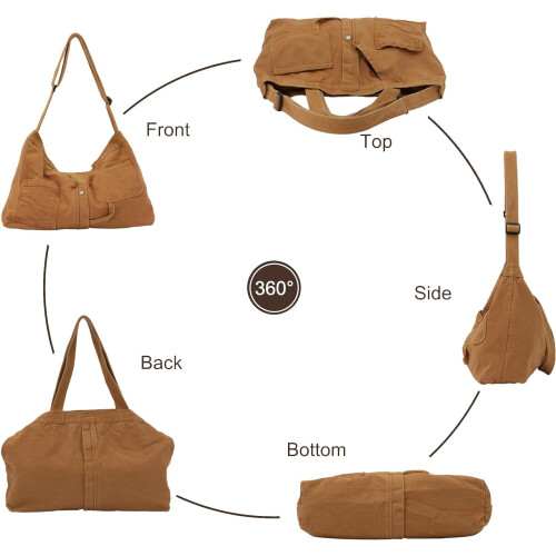 Μαλακή τσάντα τζιν για γυναίκες, casual τσάντα Hobo Tote, ρετρό τσάντα crossbody, μεγάλης 2