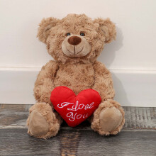 Kleiner brauner Teddybär mit Herz, Plüschtier