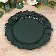 BalsaCircle20 Piatti da cena rotondi in plastica verde cacciatore da 25 cm con design a barriera corallina - Stoviglie usa e getta