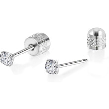 Titánové náušnice bez závitu s plochým zadným okrajom pre Helix/Tragus, hypoalergénne CZ, kompatibilné so štandardnými piercingami.