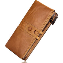 Vintage skinnlommebok for kvinner, RFID-beskyttet lommebok, mange rom