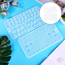 OUNONA 2 stuks witte siliconen doe-het-zelf mallen voor letters en cijfers, epoxy mallen, herbruikbaar voor knutselprojecten