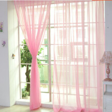 2 db-os áttetsző luxus függönypanel szett konyhába/hálószobába/háttérbe, 78" hosszú (rózsaszín)