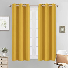 Blackout Curtains Mustard Yellow Thermal Insulated Grommet