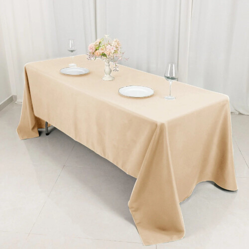 BalsaCircle1 60" x 126" rektangulär bordsduk i premium polyester, beige