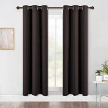 Gyerek sötétítő függöny panelek, hőszigetelt, felső szegéllyel, 2 db (103 cm x 183 cm), karamellbarna, kompatibilis a standard rudakkal