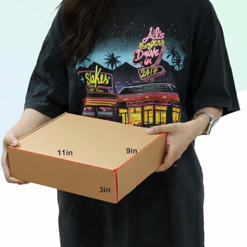 Pacote com 25 caixas de papelão ondulado pequenas, tamanho 11x9x3 polegadas, para envio postal e embalagem, na cor marrom. 2