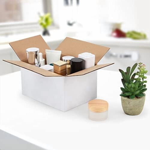 Shipping Boxes 7x5x4 Inches White Corrugated Cardboard Pack 1