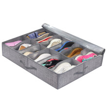 Schuh-Organizer für unter dem Bett für 24 Paar Schuhe, transparentes Fenster und atmungsaktives Material – geeignet für Sneaker, High Heels und