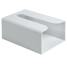 Tissuehouder voor wandmontage - Houder voor gezichtstissues, tissuehouder, dispenser voor woonkamer, keuken en badkamer (wit)