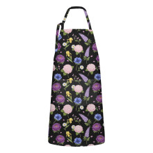 Pioneer Flower floral print apron cotton-linen waterproof