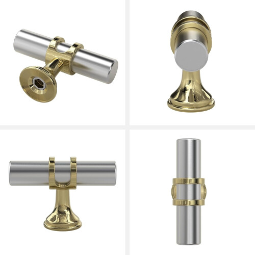 10Pack Brushed Nickel T-bar Cabinet Knobs, Kitchen Cabinet Knobs and Drawer Pulls 2