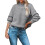 Damenpullover Herbst Winter Einfarbig Rundhalsausschnitt Lässiger Pullover Wollstrick 1