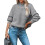 Damenpullover Herbst Winter Einfarbig Rundhalsausschnitt Lässiger Pullover Wollstrick 2