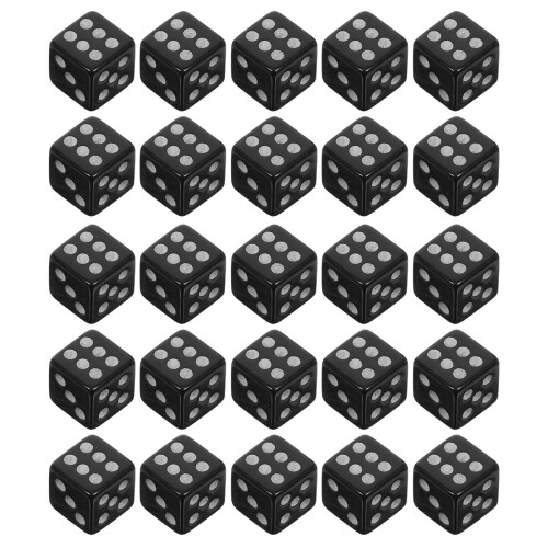 500Pcs Mini Black Compact Plastic 6-Sided Dices for Home Games