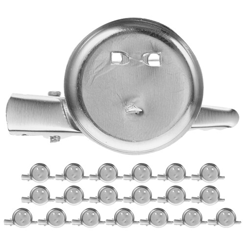 60Pz Pin Spilla Rotondi in Ferro Argento Base Per
