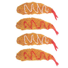 4Pièces Jouets Crevettes Modèles Plastiques Décor Imitation Réaliste