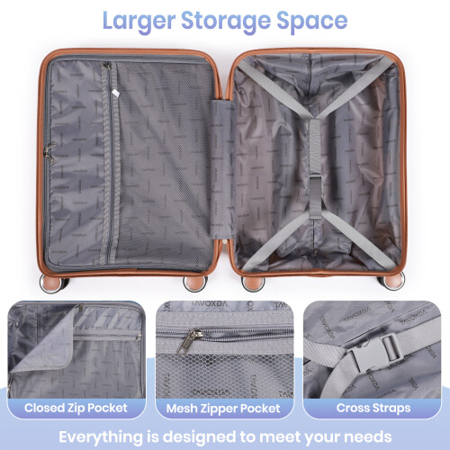 3-Piece Luggage Sets PP Lightweight:20+24+28 2