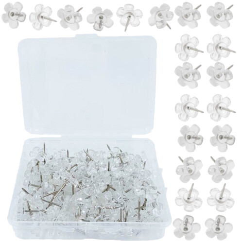 200Ud Chinchetas Transparentes Reutilizables Multiusos Para Hogar