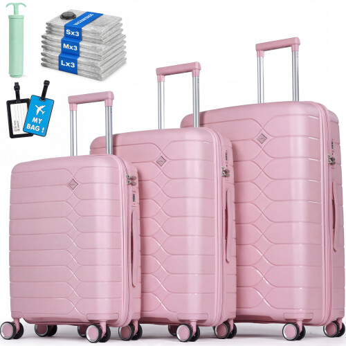3-Piece Luggage Sets PP Lightweight:20+24+28