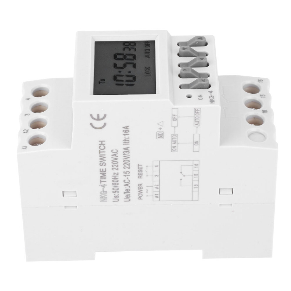 Nkg-4 Programmable Timer Switch, 220V 3A, Din Rail, Bell Control 5001392319096