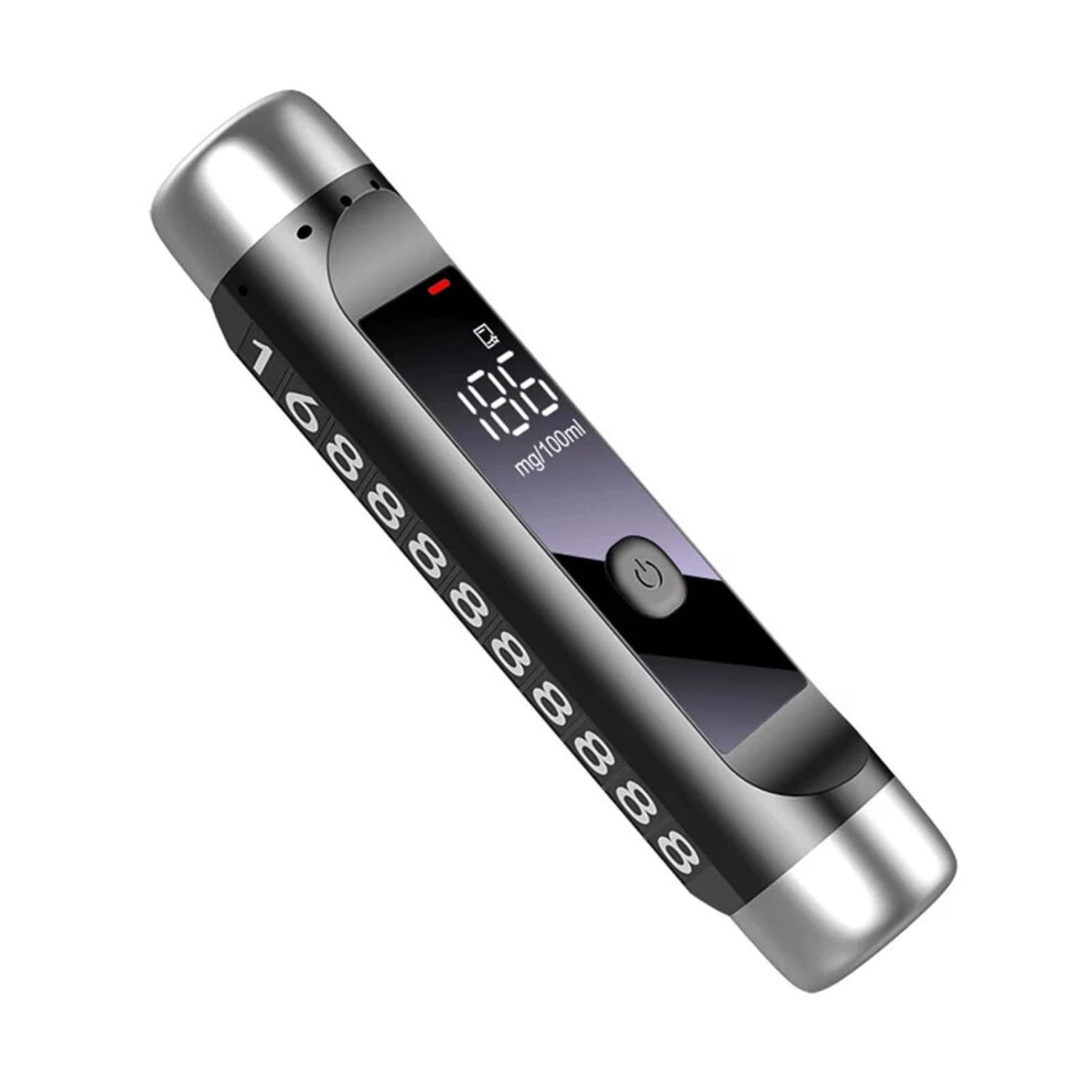 3In1 Lcd Display Breathalyzer Alcohol Tester With Noncontact Detection Emergency Hammer And Parking Number Display For Driving Safety Black 9771547249498