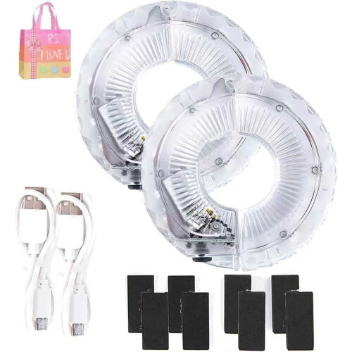 7-fargers, 18-modus LED-eikelys, USB-oppladbare og vanntette, passer til nav
