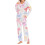 Dame pyjamassæt med snefnugprint, blødt poly-spandex, 2 dele 5