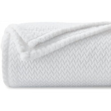 Super Soft Throw Blanket White Premium Silky Flannel Fleece Leaves Pattern Lightweight Bed Blanket All Season Use (White, Throw(50"x60"))