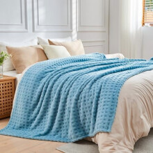 King Flannel Fleece Throw Blanket Blue