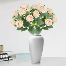 Paquete de 2 ramos de rosas artificiales, 6 ramas/16 cabezas, mini flores de plástico para decoración de bodas, hogar, oficina, hotel y Navidad.