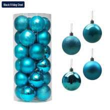 24Pcs Christmas Balls Christmas Tree Ornaments Pendent Hanging Balls - Christmas Decorations Balls for Home Holiday Party 1.57" Sky Blue
