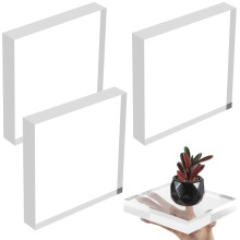 4 Stück 661" transparente Acryl-Präsentationsblöcke für Schmuck, Ringe, Kuchen und Bastelarbeiten – polierte quadratische Erhöhungen
