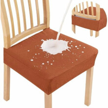 Waterdichte stoelhoezen voor eetkamerstoelen, set van 6, roestbruin.