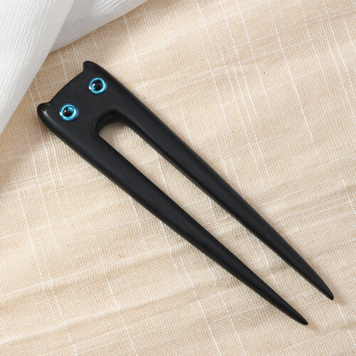 Ξύλινο chopstick μαλλιών για κορίτσια, πιρούνι μαλλιών γάτας, γυναικείο υπέροχο